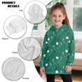 thumbnail image 6 of Psesaysky Girls Casual Long Sleeve Hoodies Golf Clubs Print Oversized Fleece Pocket Sweatshirt Oversized Tops Trendy Outfits for 5-6 Years, 6 of 7