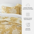 thumbnail image 6 of Noble Linens 3-Piece Mustard Distressed Bouquet Reversible Quilt Set, Queen, 6 of 8