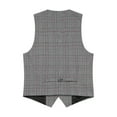 thumbnail image 5 of Cloudstyle Men's V-Neck Checkered Vest, Adjustable Casual Sleeveless Jacket with Side Pockets, 5 of 10
