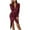 Wine, variant on Cavosen Elegant Dresses for Women Formal V Neck Long Sleeve Bodycon Midi Evening Gowns Split Flowy Waist Shirred Sequins Ball Dress Elegant Wedding Guest Cocktail Party Dress