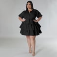 thumbnail image 3 of AURA Women Plus Size Shirt Dress Button Casual Summer Midi Dress Loose Fit Office Vacation Dress, 3 of 5
