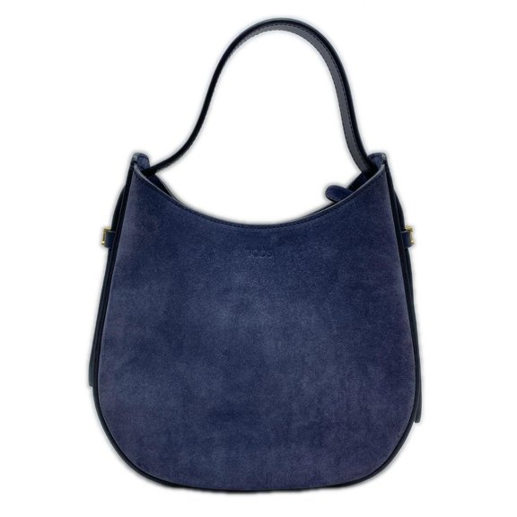Pre-Owned Tod's TODS Suede Leather Oboe Small Shoulder Bag - Handbag Navy Women's