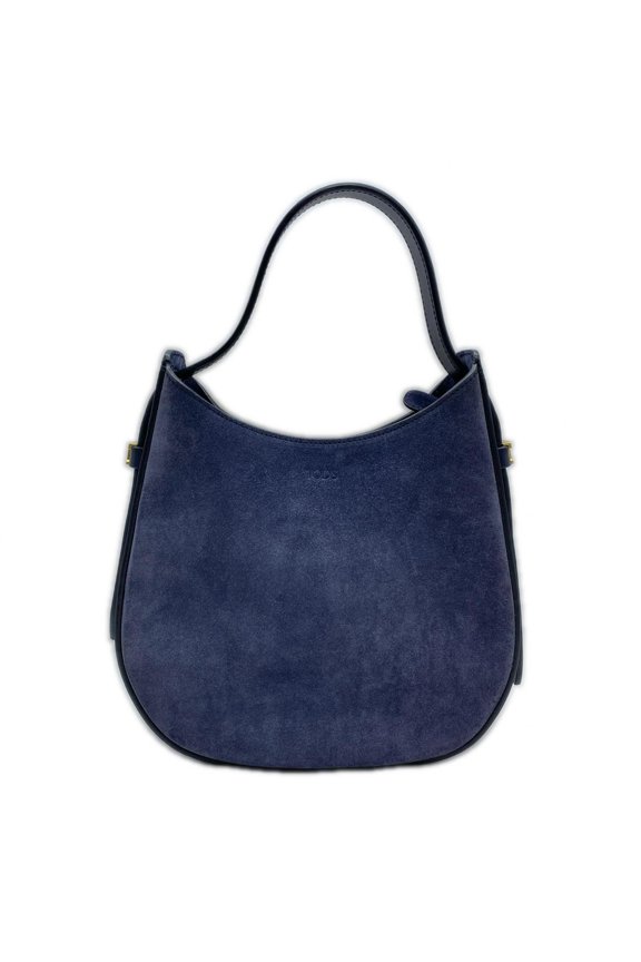 Pre-Owned Tod's TODS Suede Leather Oboe Small Shoulder Bag - Handbag Navy Women's