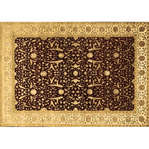 Ahgly Company Indoor Rectangle Persian Brown Traditional Area Rugs, 6' x 9'