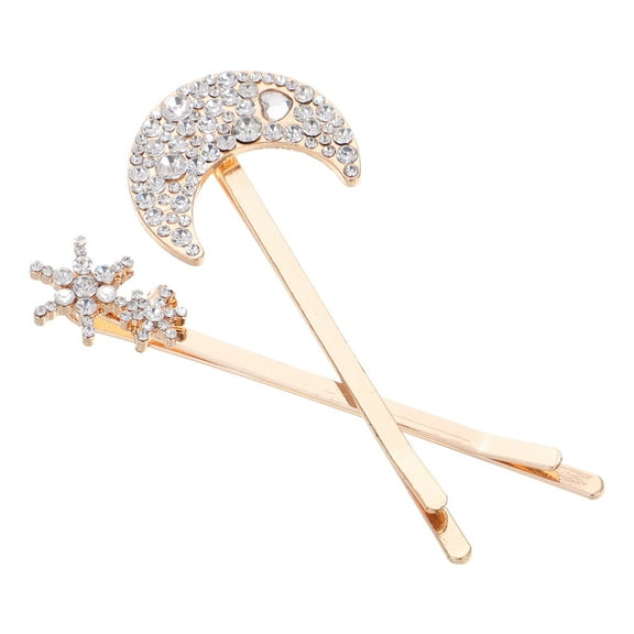 2pcs Hairpins Hair For Women Hair Pins Decorative Decorative Hair Pins For Women Fancy Bobby Pins Moon Hairpin Rhinestones Bobby Pins