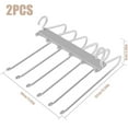 thumbnail image 2 of EASTIN 2Pcs Pants Hanger 6 Layers Space Saving Pants Hangers Stainless Steel Trouser Hanger Multiple Layers Clothes Hanger 6 In 1 Non-Slip Closet Storage Organizer Rack for Pants Scarf, 2 of 9
