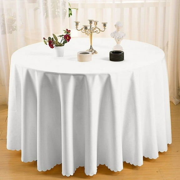 1Pc Desktop Wallpaper,Pet Tablecloth For Picnic Party Family Plain Crochet Tablecloth,Picnic Party Polyester Tablecloth,Plain Weave Crochet Tablecloth,Family Round Tablecloth (1.6M Diameter),White.