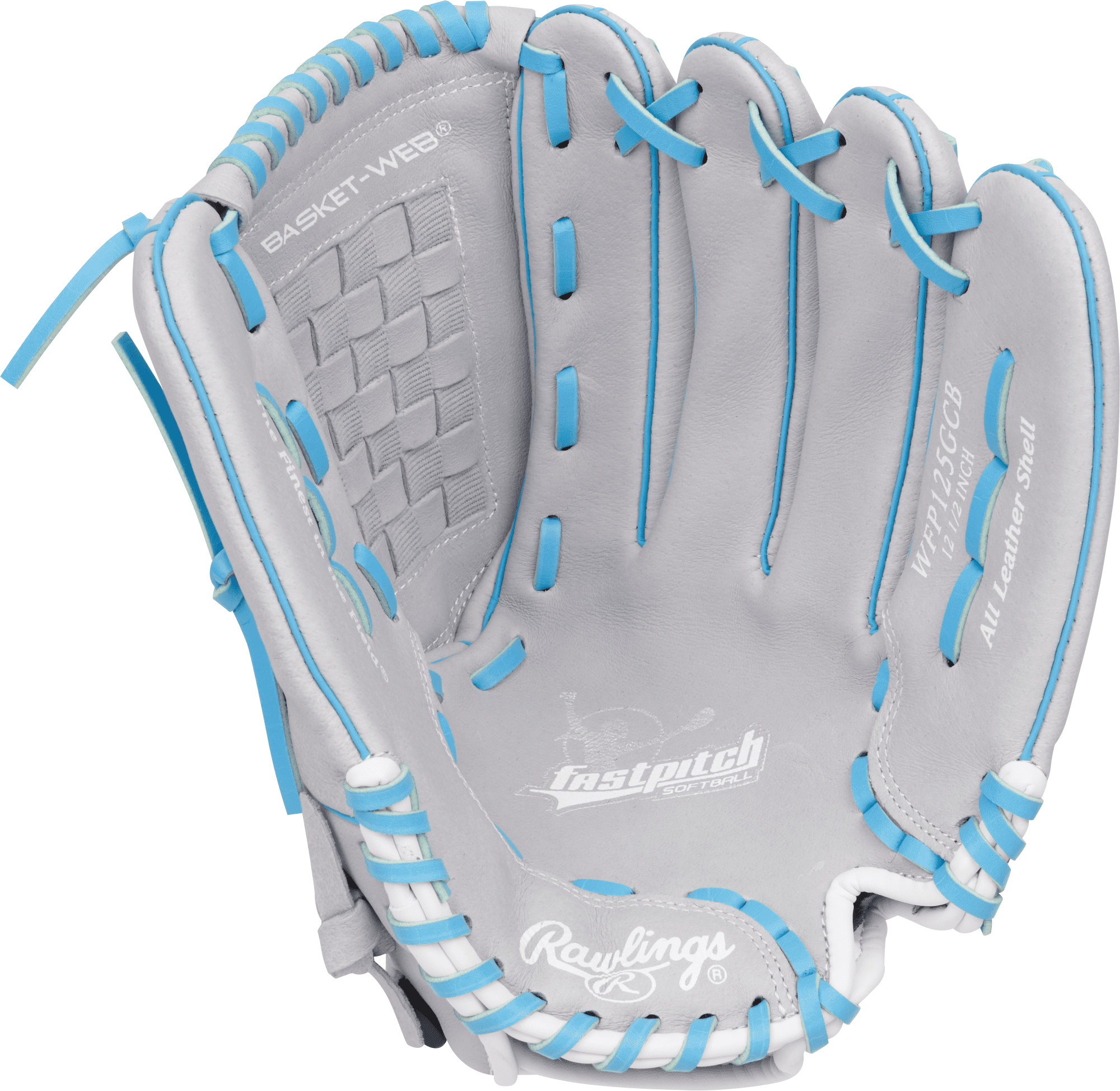 Rawlings Fastpitch Glove Gray/Blue | Right Hand Throw | 12.5" | Outfield