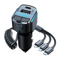 thumbnail image 3 of Adaptador Corriente para Automóvil Carga Rápida Compatible Con Dientes QC3.0 Tipo C Transmisor FM Azul, 3 of 7