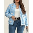 thumbnail image 7 of Cuteduck Women Plus Size Printed Fashion Jacket Long Sleeve Lightweight Fall Zip Up Loose Bomber Jacket 1X-4X, 7 of 7