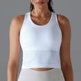 thumbnail image 4 of Mittory Women Ribbed Workout Crop Tops with Built in Bra Yoga Racerback Tank Top Tight Fit, 4 of 8