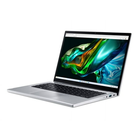 Acer Aspire 3 Spin 14 A3SP14-31PT - Flip design - Intel Core i3 - N305 / up to 3.8 GHz - Win 11 Home in S mode - UHD Graphics - 8 GB RAM - 256 GB SSD - 14" IPS touchscreen 1920 x 1200 - Wi-Fi 6 - pure silver - kbd: US Intl