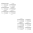 thumbnail image 4 of Toystoory Recipiente de plástico de alimentaria con tapa transparente - Seguridad y frescura Contenedor de alimentos que ahorra espacio Blanco 6 Blanco 6 piezas 2Conjunto, 4 of 6