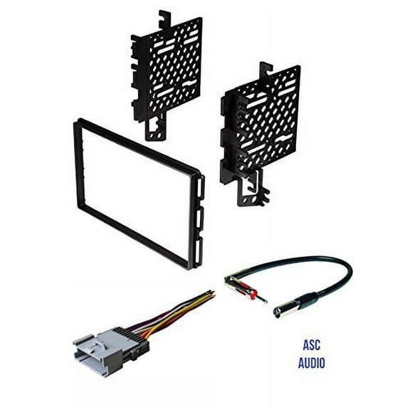 ASC Car Stereo Radio Install Dash Kit, Wire Harness, and Antenna Adapter for installing an Aftermarket Double Din Radio for 2003 2004 2005 2006 Hyundai Santa Fe with Factory Monsoon Amp System