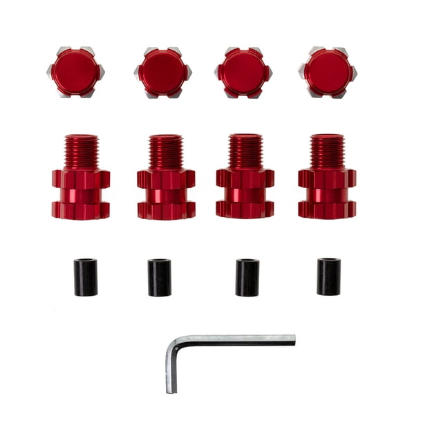 Conector hexagonal RC Camión Combinador de rueda de coche Mini adaptador extendido Accesorios Repuestos de piezas de repuesto para Traxxas 1/10 Maxx Rojo 17 mm Sweethay FN000847-02