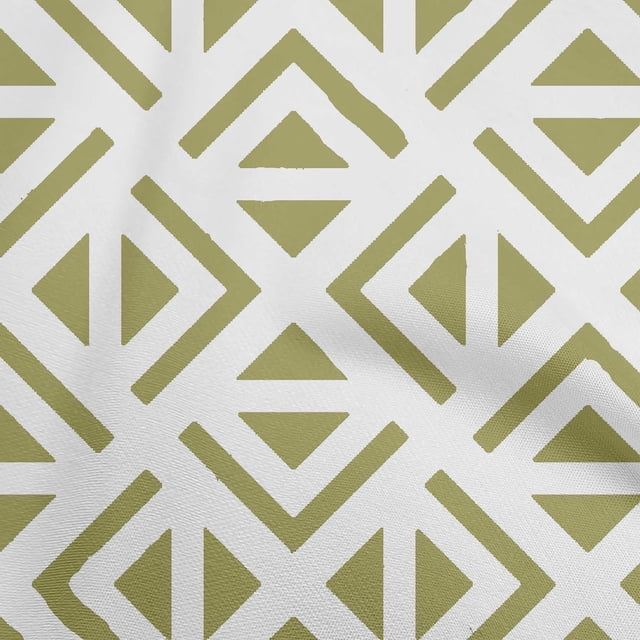 oneOone Georgette Viscose Light Green Fabric Geometric Triangle Craft Projects Decor Fabric Printed By The Yard 42 Inch Wide