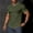 Army Green, variant on Hvot&aat Men's Casual Solid Color Textured T-Shirts Notch Neck Short Sleeve Tees Workout Athletic Tops