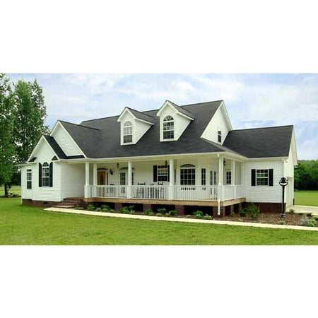 TheHouseDesigners-2800 Construction-Ready Ranch Farmhouse Plan with Crawl Space Foundation (5 Printed