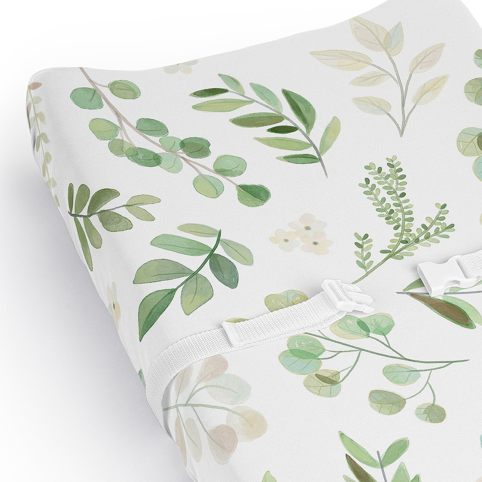 Sweet Jojo Designs Botanical Green and White Changing Pad Cover Sheet