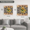 thumbnail image 5 of Sunflower Plaid Wooden Wall Clock Silent Non Ticking, Country Sunshine Star Vintage Bee Black Square Wall Clocks Battery Operated, Decor Clock for Home Office, Living Room, Kitchen, 10 Inch, 5 of 9
