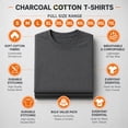 thumbnail image 2 of BILLIONHATS 3 Pack Men's Solid Colors Cotton T-Shirts Short Sleeve Lightweight Tees, Bulk (Large, Charcoal, l), 2 of 7