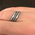 thumbnail image 4 of 2mm Stacking Ring Set of 3 Stainless Steel Silver Plain Round and Textured - Size 6, 4 of 6