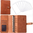 thumbnail image 1 of Journal Refillable Writing Notebook, A6 Personal Size 6 Ring Binder Spiral Notebook, PU Leather Refillable Journal Binder Diary, Pocket Binder Traveler Notebook, 1 of 8