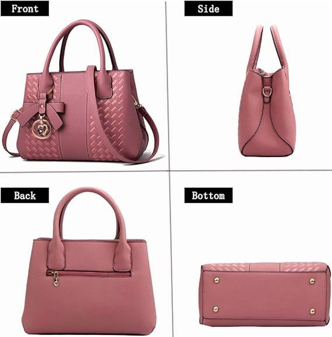 Purses and Handbags for Women Fashion PU Leather Satchel Shoulder Bags Solid Color Office Work Tote Crossbody Bag