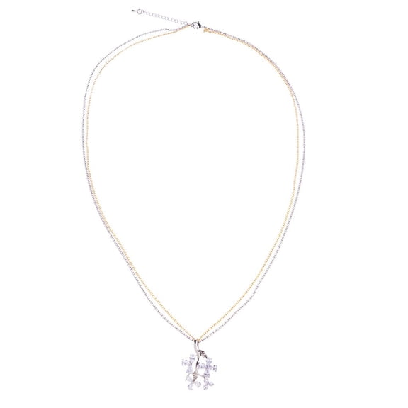 EHJRE Fashion Rhinestone Tree Branch Charm Pendant Necklace Long Chain Jewelry