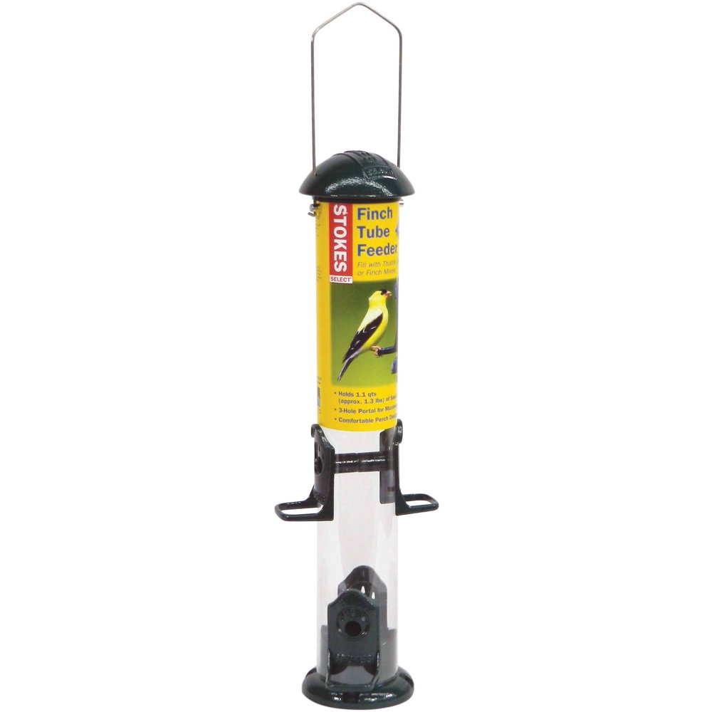 Stokes Select Finch Metal Tube Bird Feeder with Four Feeding Ports