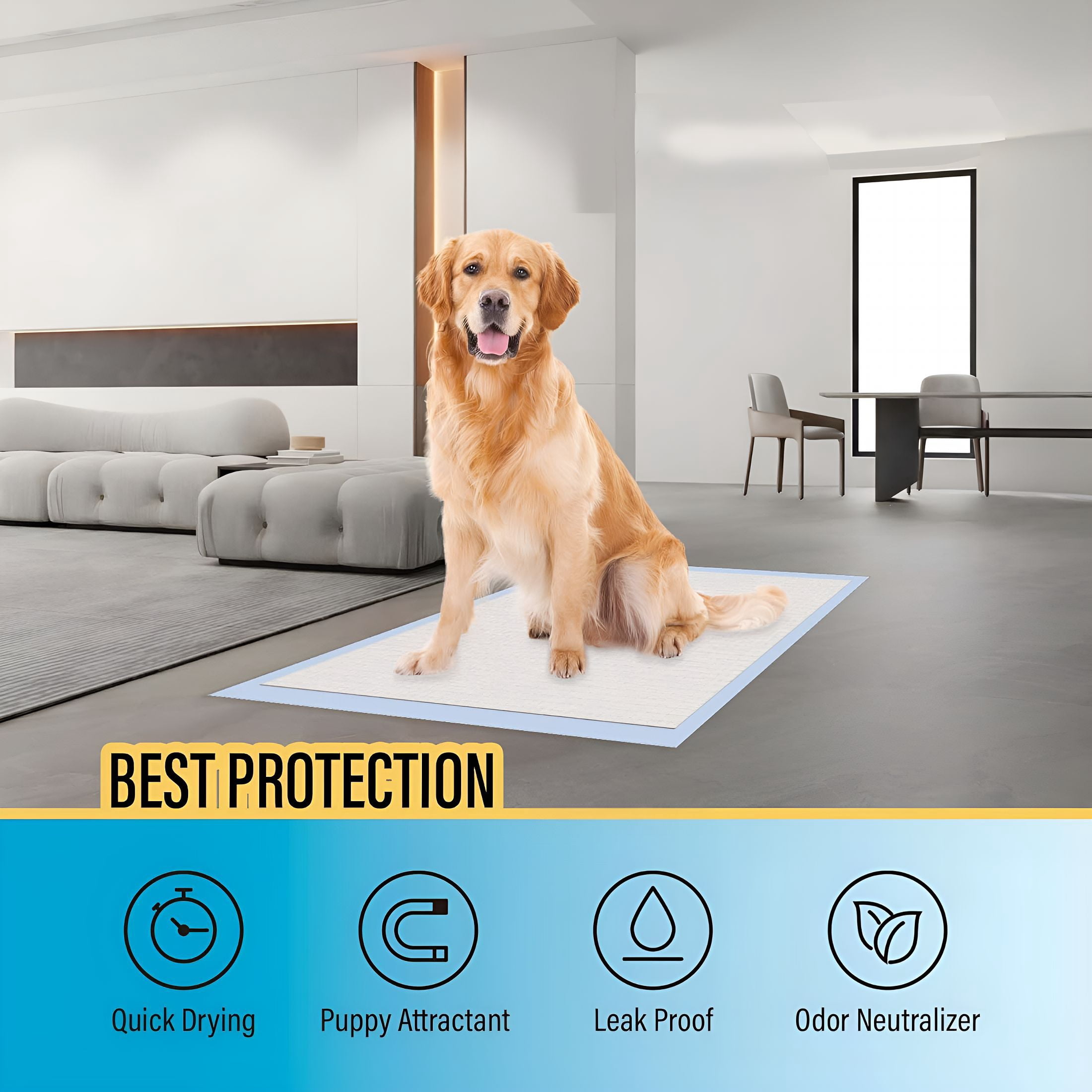 RLESO Training Pads 30 Count | Dog Pee Pads | Super Absorbent Puppy Pads