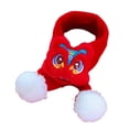 thumbnail image 2 of Bufanda de año Nuevo para mascotas, bufanda tejida, ropa para mascotas, suministros para mascotas, calentador de cuello cálido para gatos domésticos, Nianshou rojo Yinane Pañuelo de año nuevo, 2 of 8