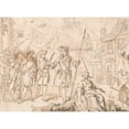 thumbnail image 2 of Hubert-François Gravelot 18x14 Black Ornate Wood Framed Double Matted Museum Art Print Titled - Port Mahon (Between 1756 and 1773), 2 of 5