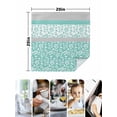 thumbnail image 4 of Turquoise Floral Cloth Napkins Set of 8 Reusable Dinner Napkins, Botanical Blossom Motif Boho Grey Stripes Cocktail Napkin Washable Table Napkins for Wedding/Holiday Party/Baby Shower 20"x20", 4 of 7