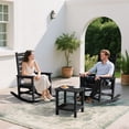 thumbnail image 4 of SERWALL Oversized Outdoor Rocking Chair Set of 2 with Footrest for Adults, HDPE All Weather Patio Rocker for Porch, Garden, Lawn, Black, 4 of 12