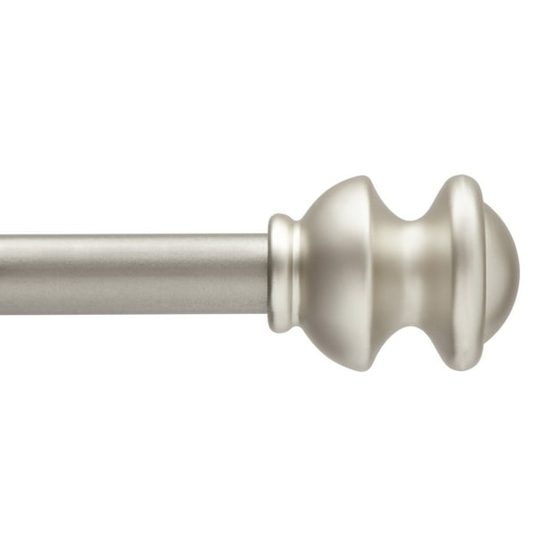 Kenney Kendall 5/8" Standard Decorative Window Curtain Rod, 2848", Brushed Nickel