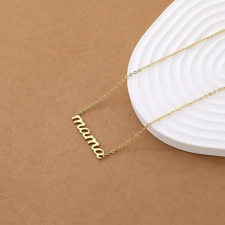 Zhuge Mothers Day Gifts for Mom Necklaces for Mama Birthday Present for Mom Stainless Steel Letter Necklace（Gold）