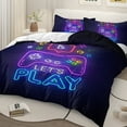 thumbnail image 2 of Sleepwish Gaming Duvet Cover Set Twin Size, 3Pcs Microfiber Blue Bedding Set with Zipper Closure, 2 of 8