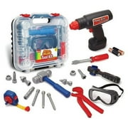 Durable Kids Tool Set with Electronic Cordless Drill and 20 Pretend Play Construction Accessories, with a Sturdy Case