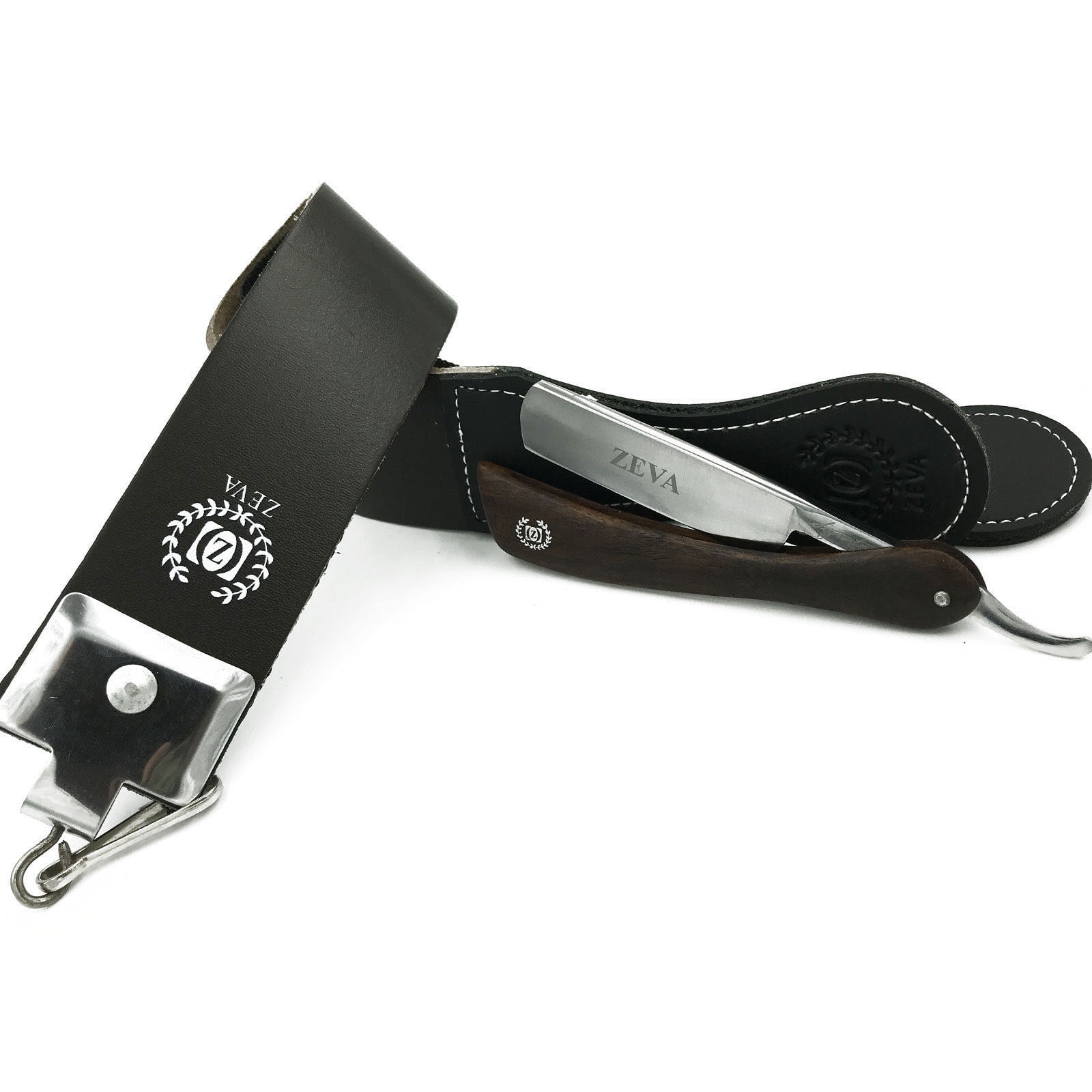 Men's Shave Ready Straight Razor with Leather Sharpening Strop Belt Shaving Set