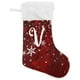 thumbnail image 1 of wonima02 Letter V Large Christmas Stockings 1 Pack 17.1 Inches Fireplace Hanging Stocking Ornaments Xmas Decoration for Party Family Decor, 1 of 1