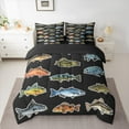thumbnail image 2 of jejeloiu Fishing And Hunting Bedding Comforter Set 7pcs,Rustic Farmhouse Cabin Queen Bedding Sets,Colorful Lake Fish Queen Sheet Sets For Teens Boys,Breathable Home Decor Reversible, 2 of 8