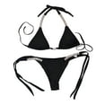 thumbnail image 2 of Conjunto de triangular de 2 piezas para mujer, bañador de cristal con correa y tiras, bañador con triangular, bañador para mujer, ropa Soledad  Traje de bikini de mujer, 2 of 8
