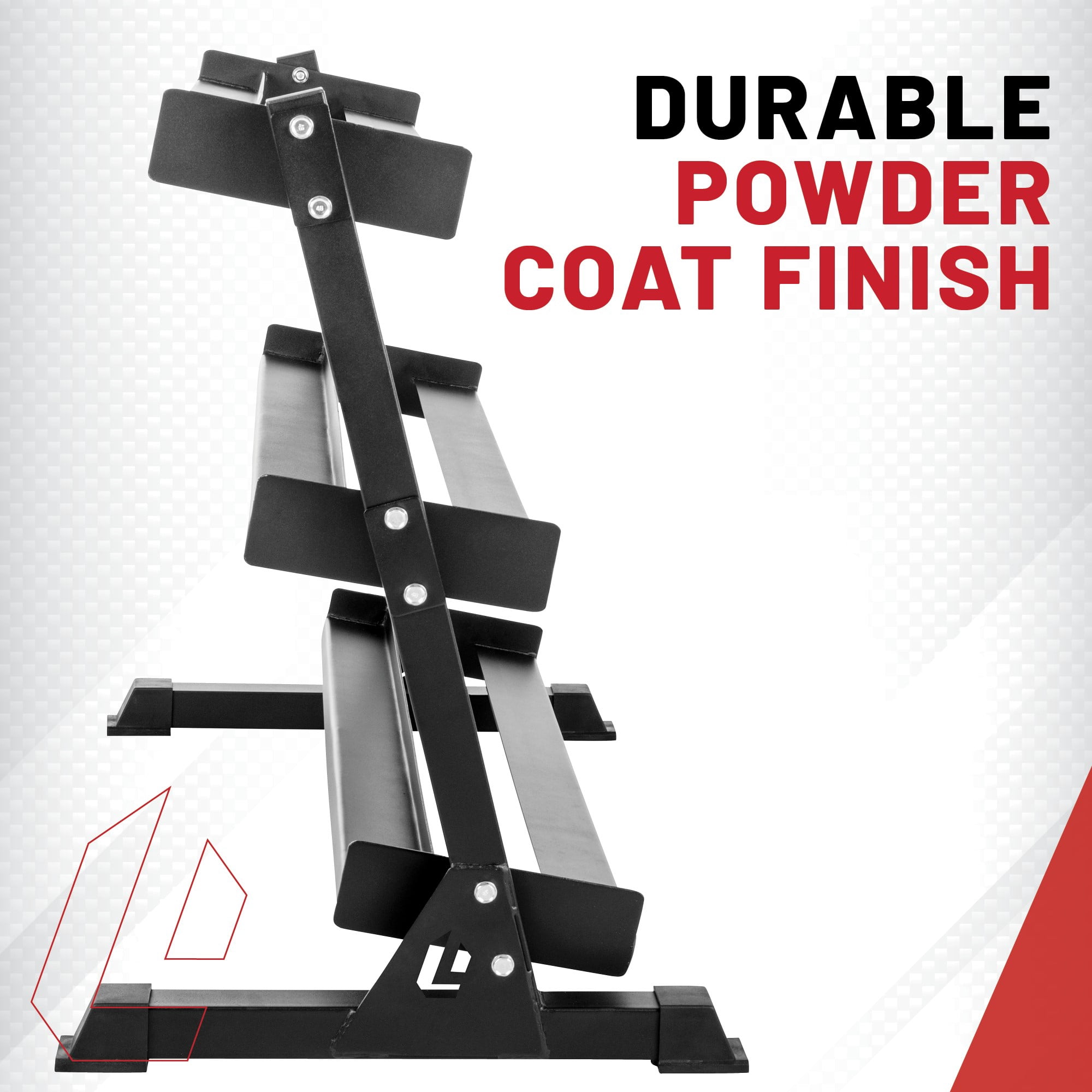Lifeline Fitness Dumbbell Rack - Three-Tier Weight Storage Organizer for Home Gym - Up to 1000 lbs