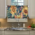thumbnail image 5 of Sunflower Kitchen Curtains 2 Panels UV Protected Tier Curtains, Half Window Curtains Kitchen Tiers for Guest Room Bathroom Sink Laundry Room Basement,36 x 27 Inch, 5 of 7