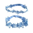 thumbnail image 2 of 2x Liga Nupcial de La Boda Flor de Encaje Liguero Anillo de La Pierna Novia Muslo Liguero Estiramiento Niñas Pierna Nupcial Liga para La Danza Clubwea Azul Macarena Liga de encaje, 2 of 7