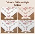 thumbnail image 7 of Design&I 8'x10' Washable Area Rug Snag-Free Circle Tied Seats Ribbon Symmetrical Motifs Pink Shaped for Dining Room, Large Office, Lounge, 7 of 7
