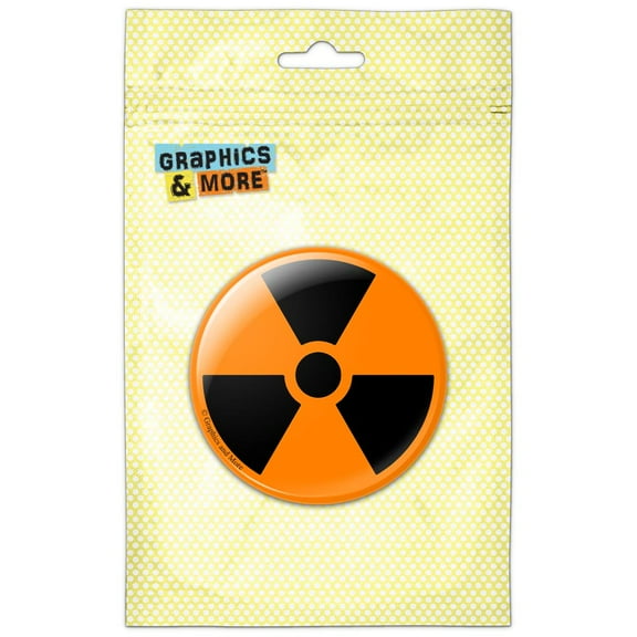 Radioactive on Orange Pinback Button Pin Badge