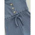 thumbnail image 5 of Jxzom Toddler Baby Girl Sleeveless Jumpsuit Solid Ribbed Knitted Tank Romper Shorts Overalls 6M 12M 18M 2T 3T 4T One-Piece Summer Clothes, 5 of 8