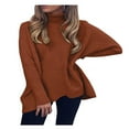 thumbnail image 3 of Vedolay Women's Sweaters Long Sleeve Loose Casual Knitwear Jumper Tunic Blouse Coffee,S, 3 of 3